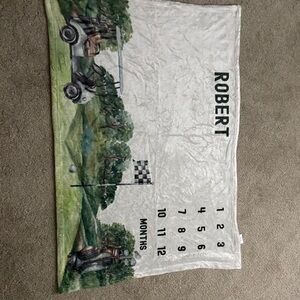 Personalized Baby Milestone Blanket- ROBERT, golf theme
